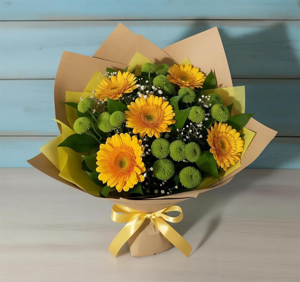 Букет цветов из: Герберы и Хризантемы в Кугульте