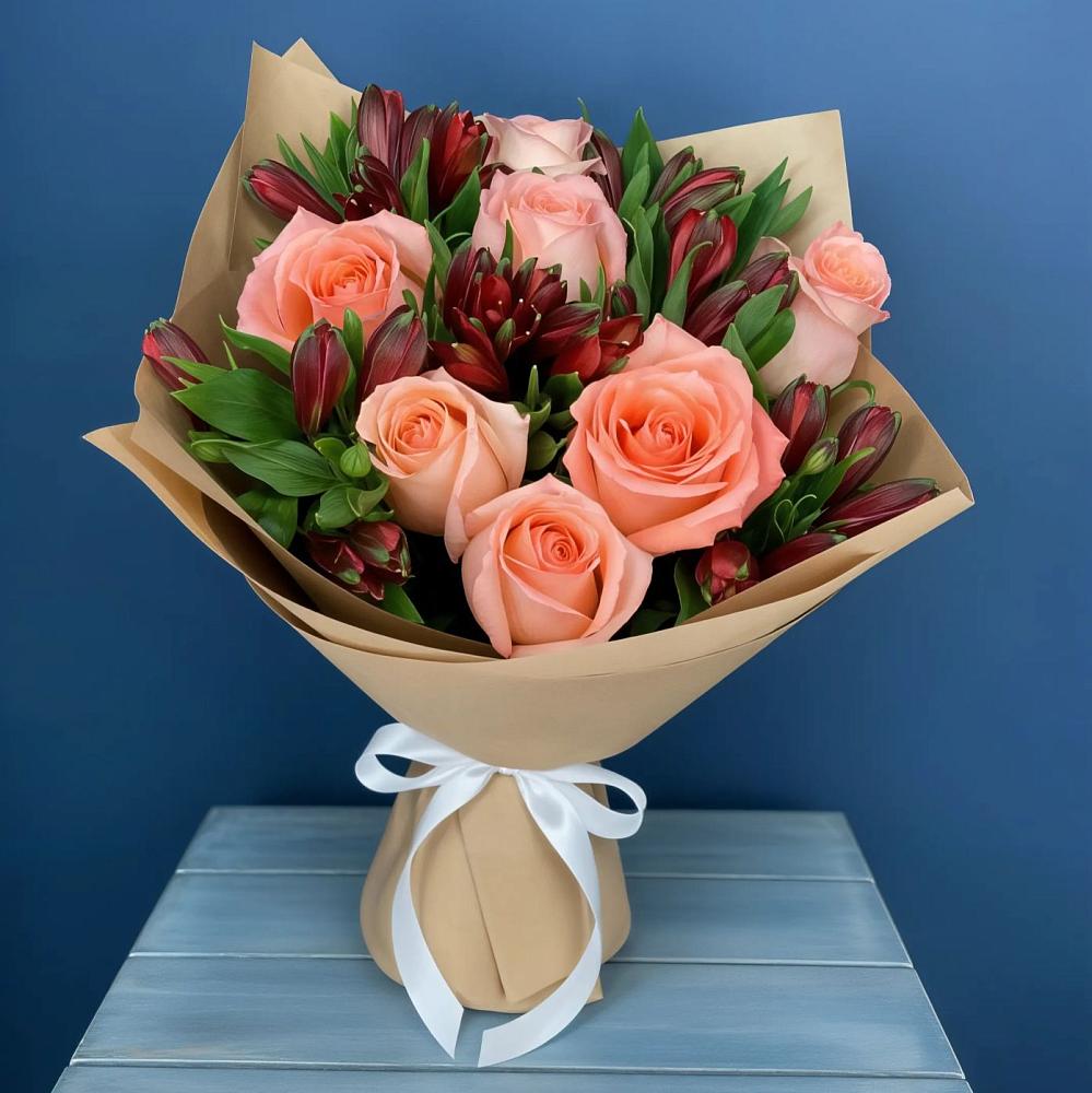 Букет цветов из: Розы и Альстромерии в Кугульте