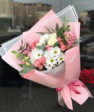 Букет цветов из:  Розы, Лизиантусы и Хризантемы в Кугульте