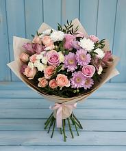Букет цветов из:  Хризантемы, Розы и Альстромерии в Кугульте