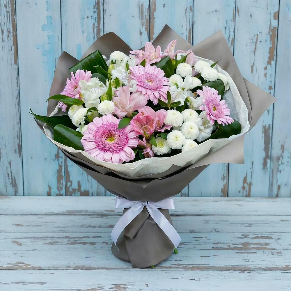 Букет цветов из: Герберы, Альстромерии и Хризантемы в Кугульте